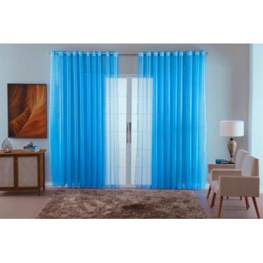 Imagem de cortina quarto sala voal xadrez charm transparente 6,00x2,80 - B.F CON