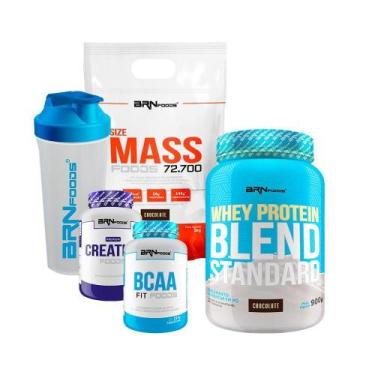 Imagem de Kit Size Mass 3Kg+ Blend Standard 900G+ Creatina 100G - Brn Foods