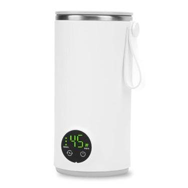 Imagem de Chaleira elétrica de viagem, mini chaleira portátil, caldeira de água quente recarregável por USB com agitador rotativo, 400 ml, 55 °C, chaleira de viagem para café, chá, leite