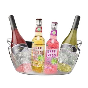 Imagem de Balde de champanhe de acrílico transparente de 6 litros com alça, balde de gelo para festas, bebidas, banheira de gelo, baldes de vinho e cerveja para bar Mimosa