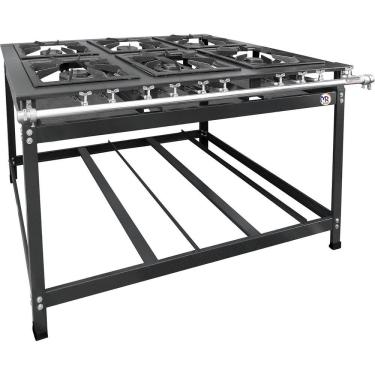 Imagem de Fogao 6 Bocas Duplo Parede 40X40 Baixa Pressao Luxo Mr Fogoes 600201