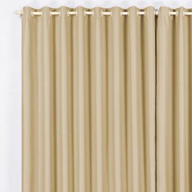 Imagem de Cortina Tecido Blackout 2,00M X 1,70M Avelã Para Trilho Comum Sala Quarto Blecaute Corta Luz