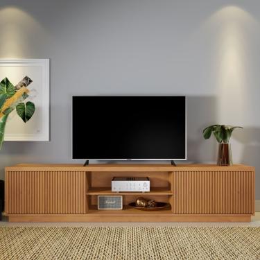 Imagem de Rack Para Tv 75" Ripado 2pt Valencia Cor:naturalle