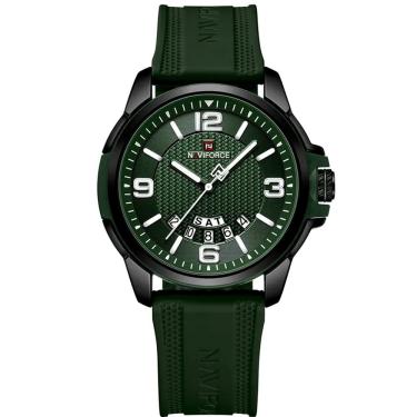 Imagem de Relógio De Pulso Masculino Pulseira Clássica De Silicone Esportivo Verde