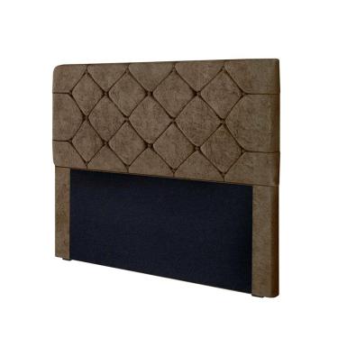 Imagem de Cabeceira Gabriela Casal Em Madeira De Reflorestamento 140cm Suede Amassado Star Confort Chocolate