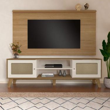 Imagem de Rack Com Painel Para Tv Até 60 Pol Universal Memphis Carvalho/off White
