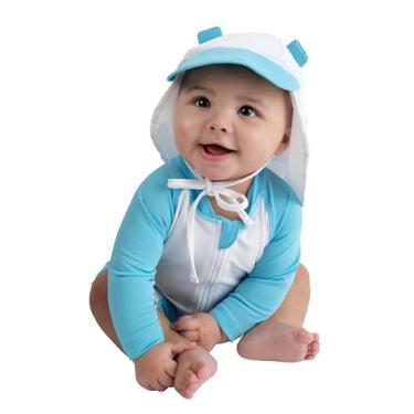 Imagem de Cuddle Club Maiô de uma peça para bebês e crianças | Roupa de banho infantil com proteção UV FPS 50+ o dia todo, Urso - Azul, 6-12 Meses