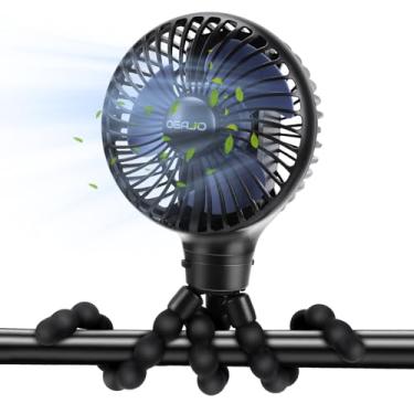 Imagem de Haomaomao Ventilador Oscilante Automático Para Carrinho De Bebê, Com Tripé Removível E Rotação Elétrica 180°, Portátil, Pessoal, Pequeno, Mini, Recarregável, Usb, Assento Carro, Clipe Berço, Escritó