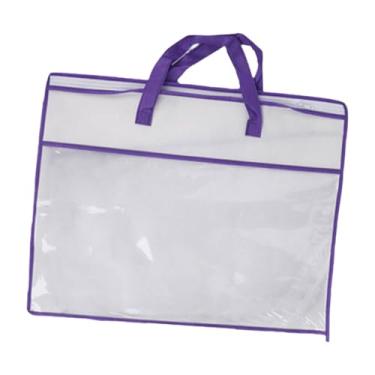 Imagem de YWJLQH Organizador de armários, organizador de roupas com alças reforçadas, bolsa para guardar cobertores, bolsa para guardar edredons, roupas de cama, Borda Violeta