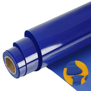 Imagem de guangyintong Rolos De Vinil Transferível Térmico 3D Blue Puff Htv, 30,5 Cm X 2,4 M Para Camisetas, Todas As Máquinas Corte, Fáceis Cortar E Com Design Diy