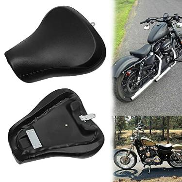 Imagem de HIYOYO Assento De Motorista Solo Largo Preto Para Motocicleta, Almofada Frontal Macia Garupa Harley Sportster 883 1200 Forty Eight 1983-2003