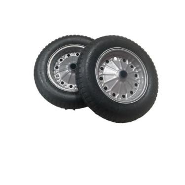 Imagem de Kit 2 Rodas com camara de ar De Carrinho De Mao Carriola Reforçado 3.2