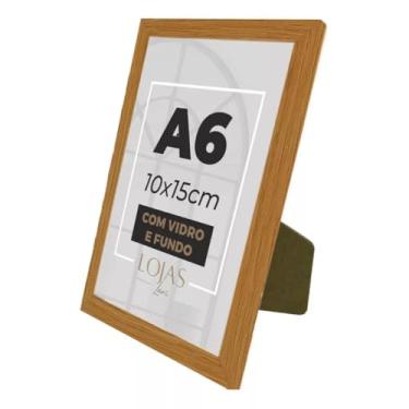 Imagem de Moldura Quadro A6 Com Vidro e fundo gravata Poste Certificado (Marrom)