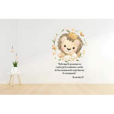 Imagem de Adesivo De Parede Leãozinho - Jeremias 1:5 - Lojinha Da Luc Adesivos