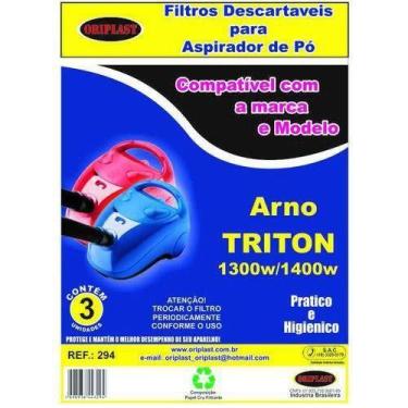 Imagem de Kit c/9 Sacos Descartáveis Aspirador Arno Triton - Oriplast