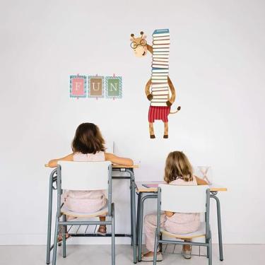 Imagem de Adesivo De Parede Dona Girafa E Seus Livros - Lojinha Da Luc Adesivos