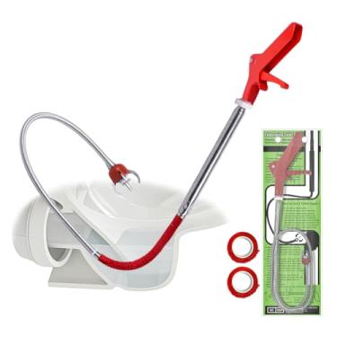 Imagem de Ferramenta de pegador de vaso sanitário de 128 cm, ferramenta de desentupimento flexível, coletor de quatro garras, haste telescópica de aço inoxidável, para coletar/pegar objetos entupidos em