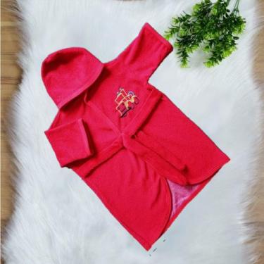 Imagem de Roupão De Banho Bordado Bebe com Capuz Infantil Atoalhado Menina Menin