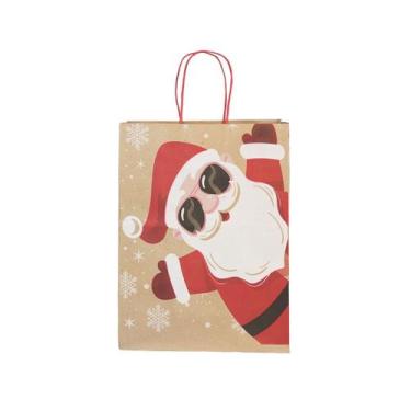 Imagem de Sacola Noel Óculos Natal 2022 20x15x25cm Kit Com 60 Unidades Embalagem