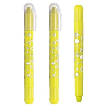 Imagem de PATIKIL Lápis de cera de gel aquarela, 3 peças de giz de cera laváveis para colorir desenhos, amarelo limão