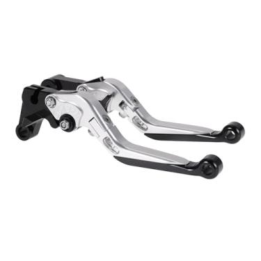 Imagem de A ABSOPRO Alavancas de embreagem de freio curtas longas para Yamaha YZF R1 6 Posições Ajustável Alavanca de Freio do Guiador de Motocicleta Liga de Alumínio Cabo Tom Prateado Extremidade Preta