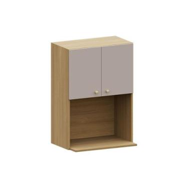 Imagem de Nicho Micro-ondas 60cm Elegance Luciane Móveis, Freijó/Cinammon