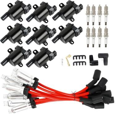 Imagem de YOMALL Pacote Com 8 Bobinas De Ignição Uf262 E Cabos Velas Irídio Para Sierra 1500 1999-2006, 2500 Hd 2001-2006, Silverado 4,8L 5,3L 6,0L