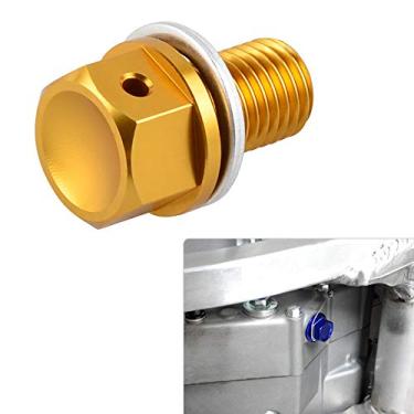 Imagem de NICECNC Tampa de parafuso de drenagem de óleo magnética dourada compatível com Yamaha YZ450F 2003-2009 2014-2023 WR450F 2004-2009 2011 2016-2023 YZ250F 2001-2023 M10 x 1,25 plugue magnético de
