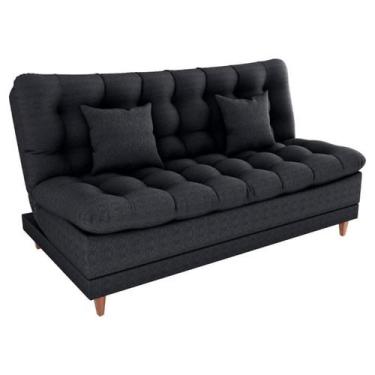 Imagem de Sofa Cama 2 Lugares 185 cm Duda Tecido Pompeia G501 Chumbo Milani Stor