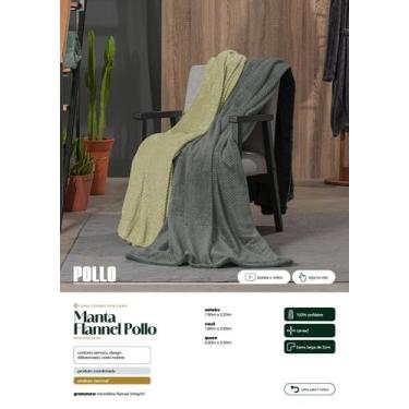 Imagem de MANTA FLANNEL SOLTEIRO 1,50m x 2,20m POLLO - Appel Home, Pinnus - Solt