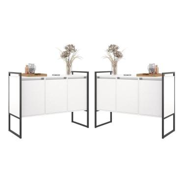 Imagem de Buffet Industrial 3 Portas Branco Conjunto 2 Unidades