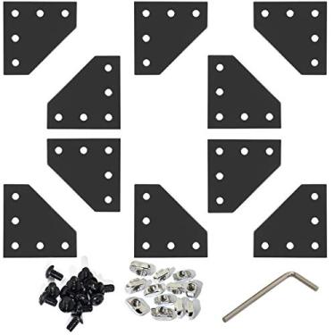 Imagem de Conjunto de conectores de perfil de alumínio com 5 orifícios em forma de L na parte externa da Boeray, 2020-L 10 Set