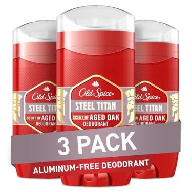 Imagem de Old Spice Desodorante masculino sem alumínio, proteção contra odores 24 horas por dia, 7 dias por semana, frescor e aroma duradouro, Titan com aroma de carvalho envelhecido, 85 g (pacote com 3)
