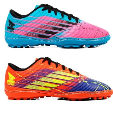 Imagem de Kit 2 Chuteira Masculina Society Campo Gramado Costurada Reforçada Confortável