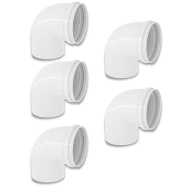 Imagem de Kit 5 Cotovelos Joelho Esgoto Pvc 90 Graus Branco 50Mm - Tigre