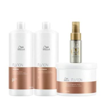 Imagem de Wella Fusion Sh 1000ml + Cond 1000ml + Masc 500ml + Oleo Light 30ml - 