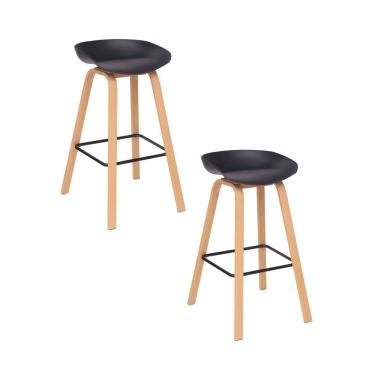 Imagem de Kit 2 Banquetas Alta Polipropileno Toledo Fratini Preto