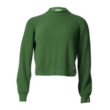 Imagem de Blusa Feminina Biamar Fio Pluma Fendas Laterais Verde-Feminino