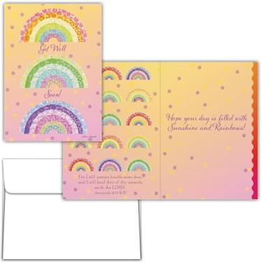 Imagem de Shared Blessings Rainbow Get Well Soon 1 Count Faith-Based Greeting Card with Religious KJV Scripture, Jeremiah Bible Verse