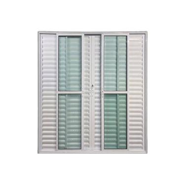 Imagem de Porta Balcão 6 Folhas Veneziana 210x200 Branco Linha 25
