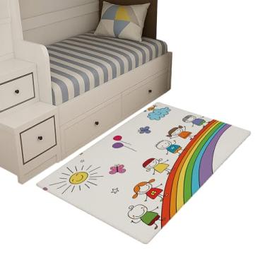 Imagem de Tapete Infantil Estampado 1,00 x 0,65 Decorativo Antiderrapante (BRINCANDO NO ARCO IRIS)