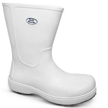 Imagem de Bota Impermeável Soft Works BB86 – Cano Médio 29cm, EVA Super Leve, Antiderrapante Uso Profissional (Branco, 41)