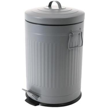 Imagem de Lixeira Retrô com Pedal Cinza Mollie 20 litros