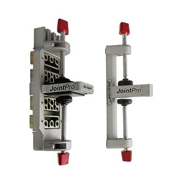 Imagem de Milescraft Gabarito de cavilha de aço 1311 Joint Pro Professional, auto-aperto - Qualidade profissional - Inclui 4 buchas de guia para cavilhas de 0,6 cm, 1,6 cm e 1,9 cm