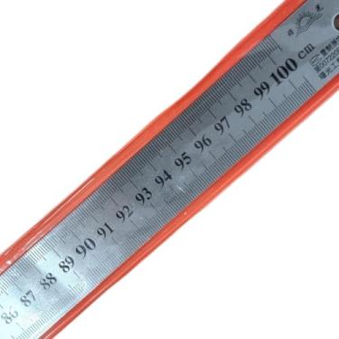 Imagem de Régua De Metal - Aço Inox 1 Metro Corte Patchwork Para Desenho Escola Artesanato Scrapbook Artesanato Patch Projetista Costureira Desenhista Cor Prateado Projeto Para Desenho Escola - Lanmax/NYBC