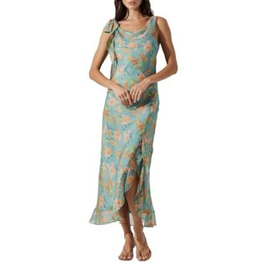 Imagem de ASTR the label Vestido feminino Isabelle, Azul laranja floral, P