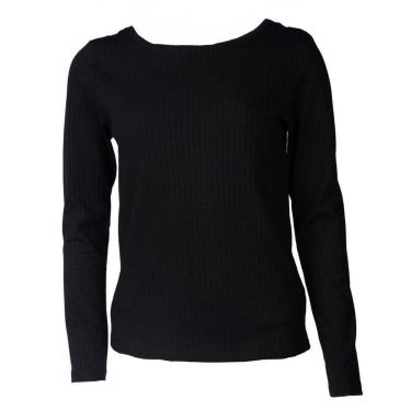 Imagem de Blusa Feminina Giraffe Gola Canoa Texturizada Preto-Feminino