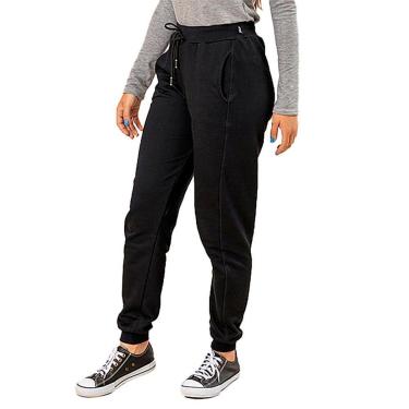 Imagem de Calça Feminina Bruna & Bia Jogger Moletom Preta -12185-Feminino