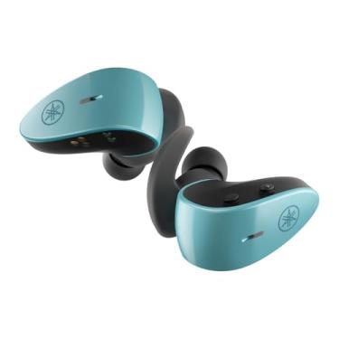 Imagem de Yamaha Fones de ouvido esportivos TW-ES5A True Wireless com Bluetooth 5.2, IPX7 à prova d'água, ajuste seguro, som premium, Qualcomm CVC captura de voz clara, cuidado auditivo e som ambiente (verde)