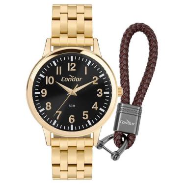 Imagem de Kit Relógio Condor Masculino Dia A Dia Dourado - CO2035NRL/K4P-Masculino